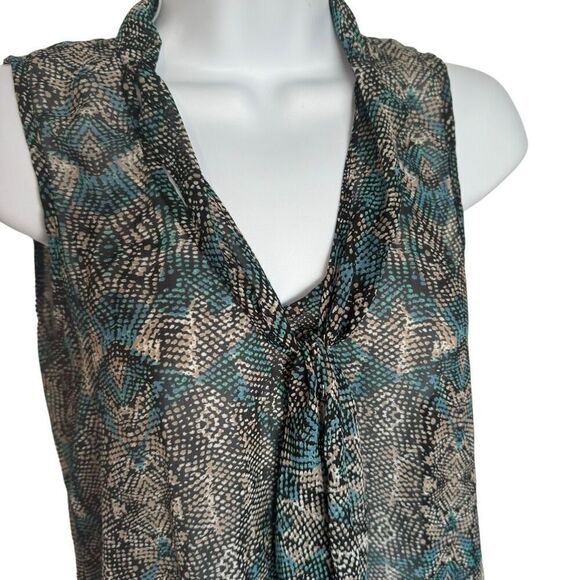 Forever 21 Sleeveless Blouse Turquoise Multi Snakeskin Women’s XS - Picture 4 of 7